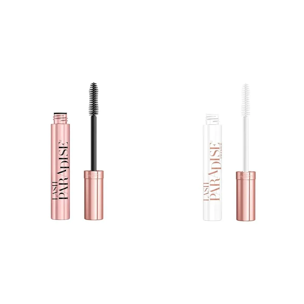 L'Oreal Paris Makeup Lash Paradise Mascara, Voluptuous Volume, Intense Length & Cosmetics Voluminous Lash Paradise Mascara Primer Base, Millennial Pink, 0.27 Fluid Ounce