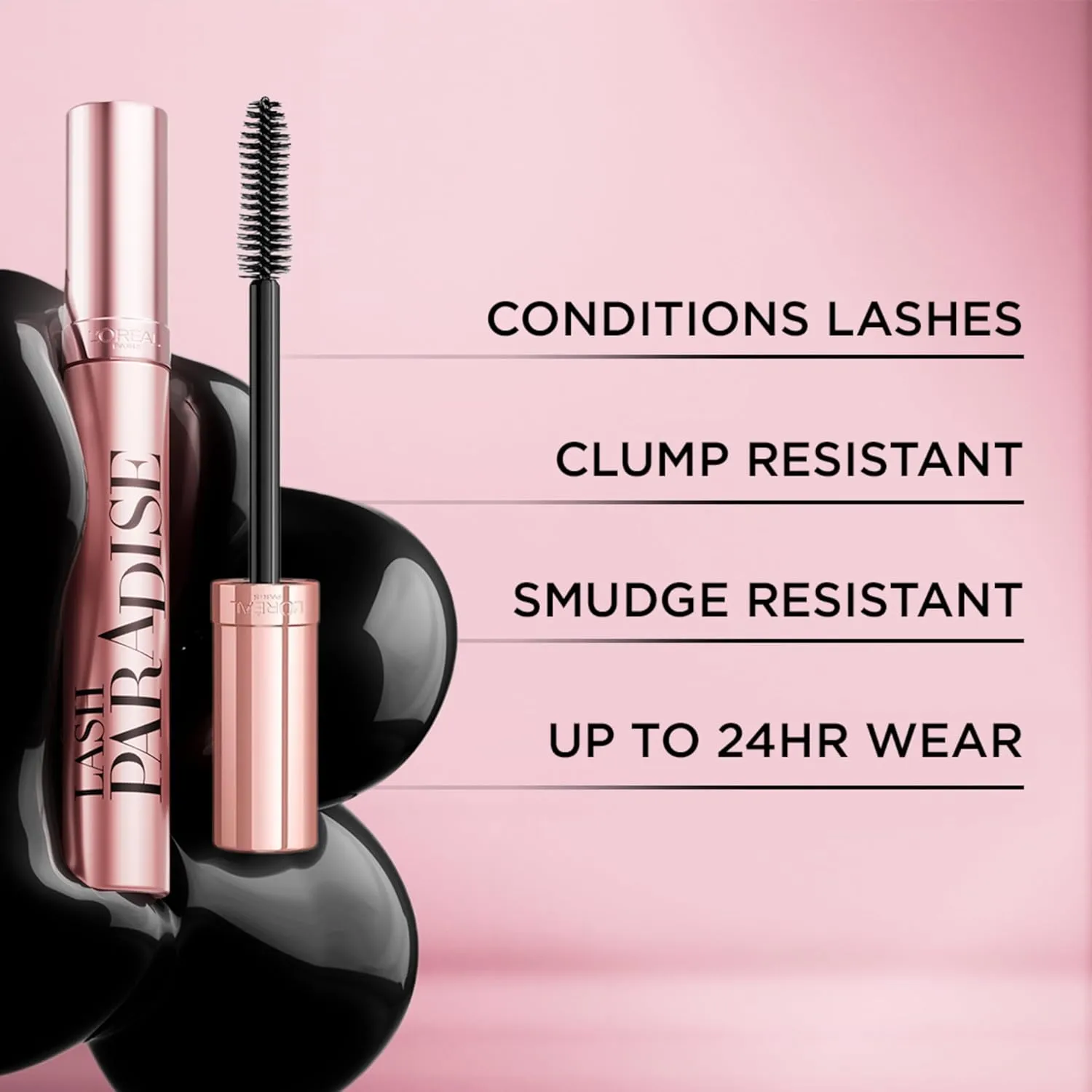 L'Oreal Paris Makeup Voluminous Lash Paradise Mascara, Voluptuous Volume, Intense Length, Feathery Soft Full Lashes, No Flaking, No Smudging, No Clumping, Blackest Black, 0.25 Fl Oz (Pack of 2)