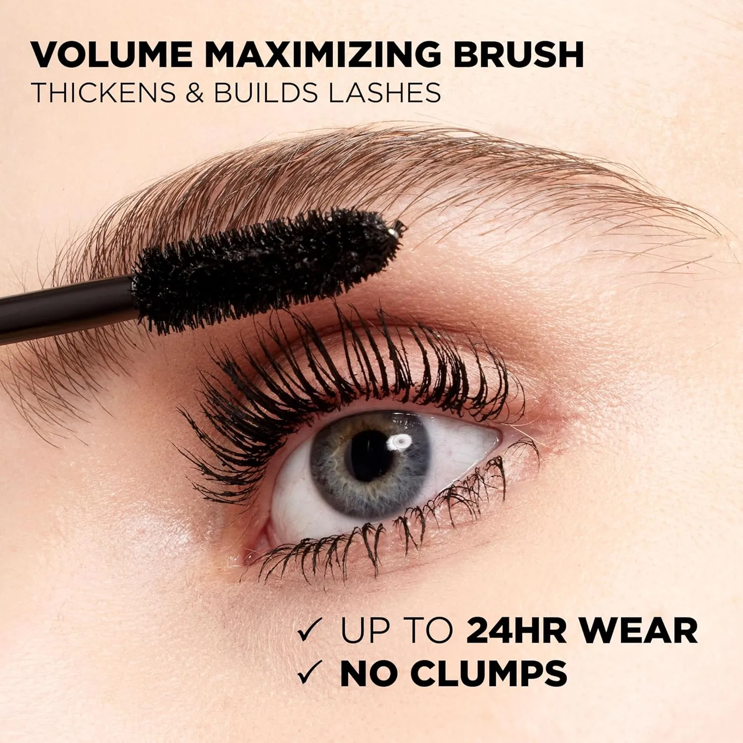 L’Oreal Paris Original Voluminous Mascara, Building Mascara Volume and Length Formula, Washable, Blackest Black, 0.26 Fl Oz., 2 Count