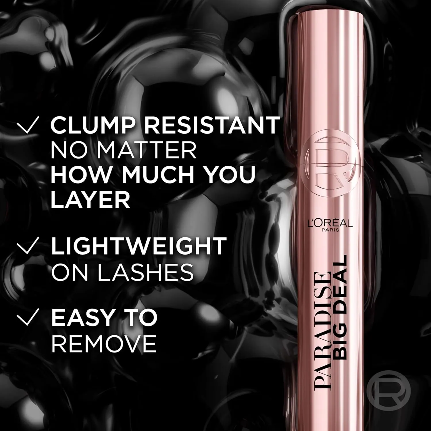 L'Oreal Paris Paradise Big Deal Mascara, Volumizing and Lengthening Formula, Buildable, Clump Resistant, Washable Black Brown Mascara, 0.33 Fl Oz