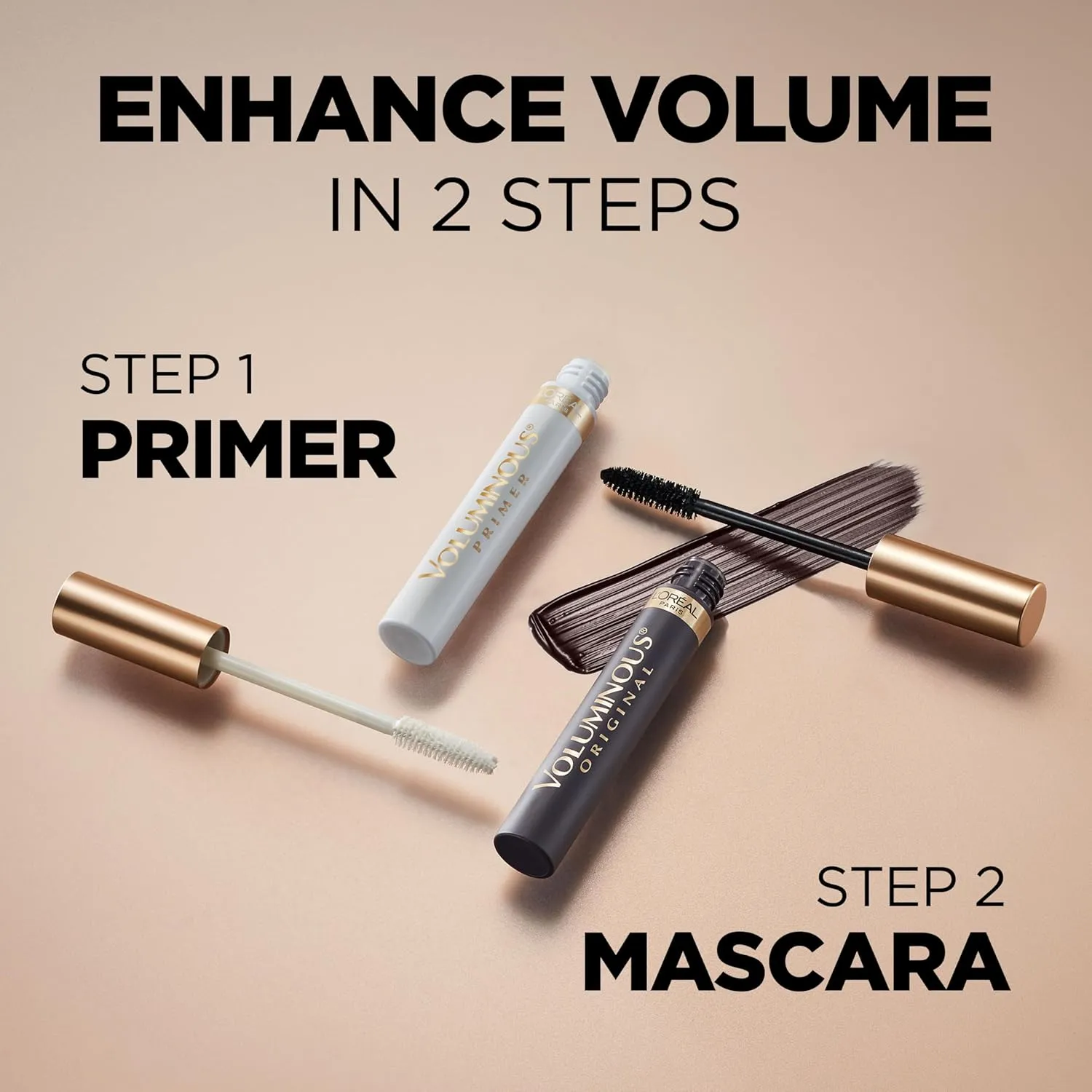 L'Oreal Paris Voluminous Lash Boosting Conditioning Primer Mascara, White Primer, 0.24 Fl Oz., 2 Count