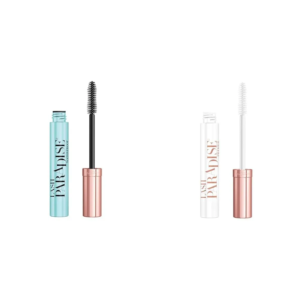 L'Oreal Voluminous Mascara Primer Base 0.27 Fl Oz & Lash Paradise Waterproof Mascara, Voluptuous Volume, 0.25 Fl Oz