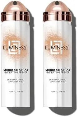 LUMINESS Airbrush Primer Hydrating Spray - Primes, Hydrates and Smooths Skin Texture for The Ultimate Canvas for Foundation Application - Hydrolyzed Silk & Hyaluronic Acid - 1.66oz (Pack of 2)