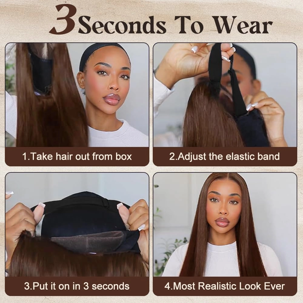 LZGYE 28inch Chocolate Brown Lace Front Wig 7x5 Brown Glueless Wigs Human Hair Pre Plucked Pre Cut #4 Color Straight Human Hair Dark Brown Wig Human Hair 220 Density Wigs For Women