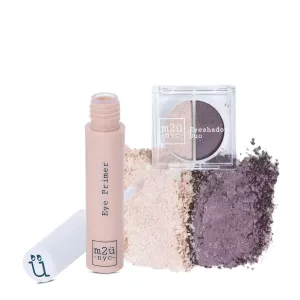 M2U NYC Hydrating Eye Primer & (Champagne & Purple) Eyeshadow Duo - Crown Heights - Vegan & Cruelty Free Eye Makeup Set for Women