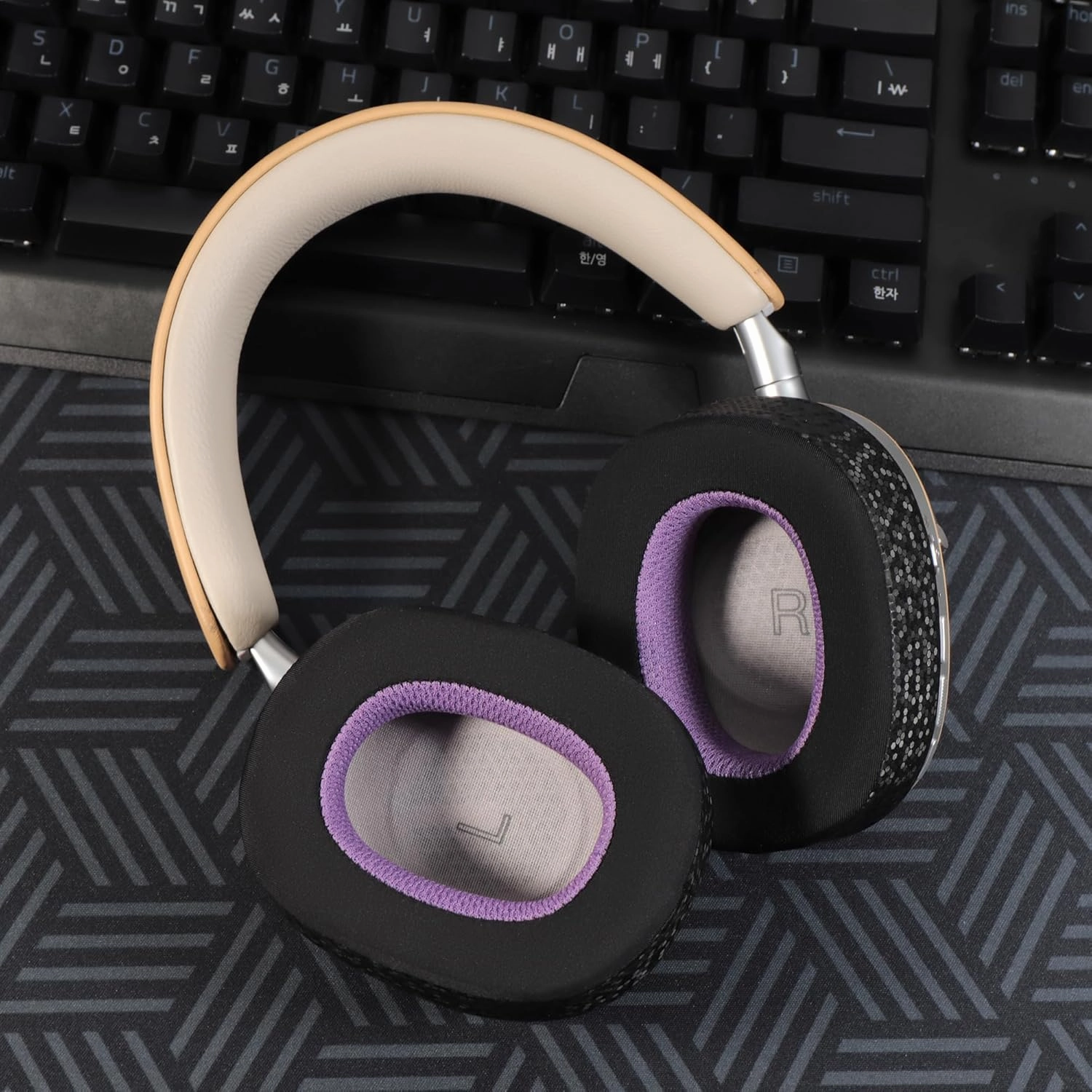 Magic Ice Gel Replacement Earpads for Bowers & Wilkins PX7 S2 /PX8, Black/Purple