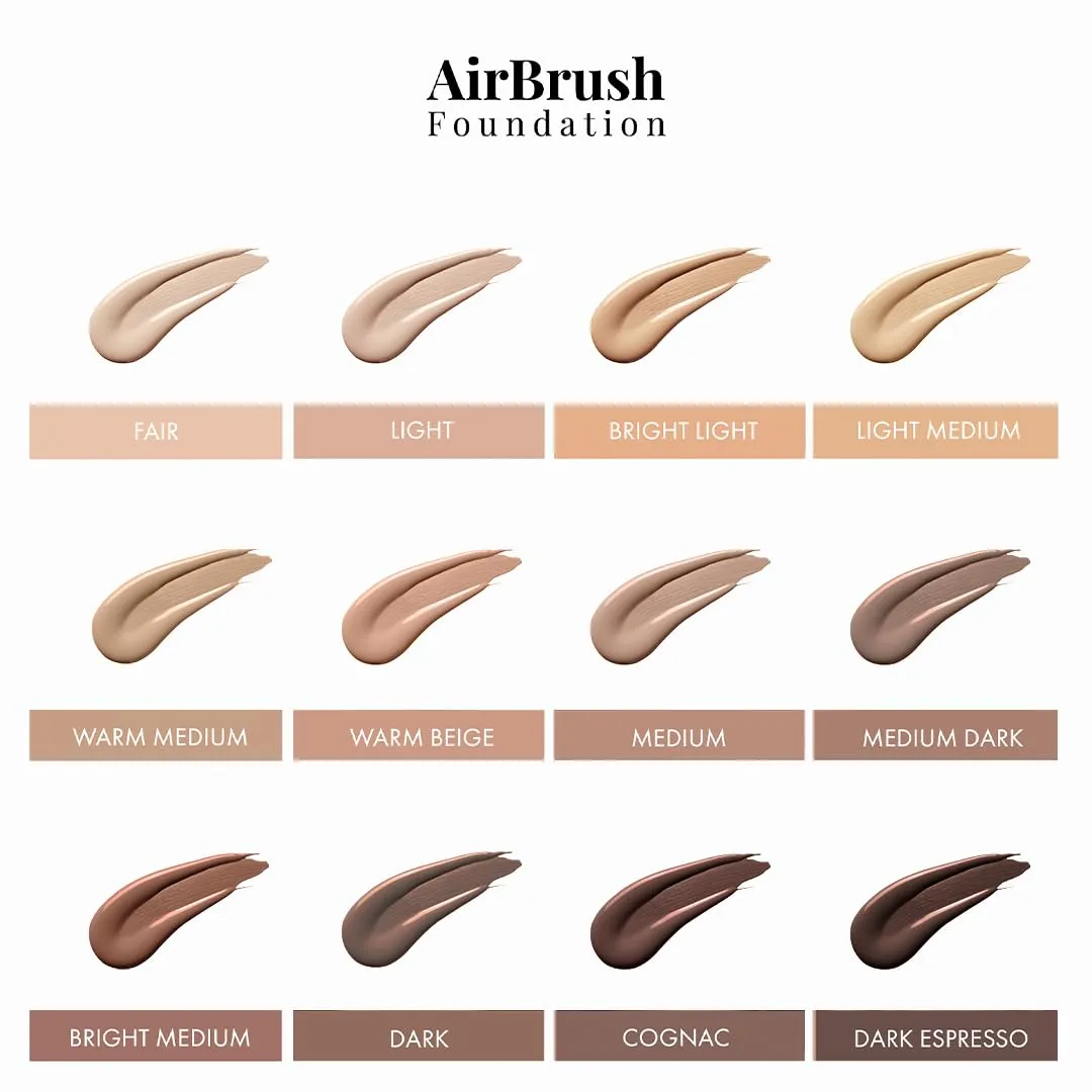 MagicMinerals AirBrush Foundation Set by Jerome Alexander - Complete 5pc Spray Makeup Set with Foundation, Primer, and Setting/Finishing Spray - for Smooth, Radiant Skin (Medium)