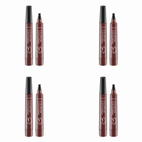 Magik 2-4 Pc Microblading Tattoo Eyebrow Pen Four Tips Waterproof Ink Gel Tint Draw. (4 Pack, 3 Reddish brown)