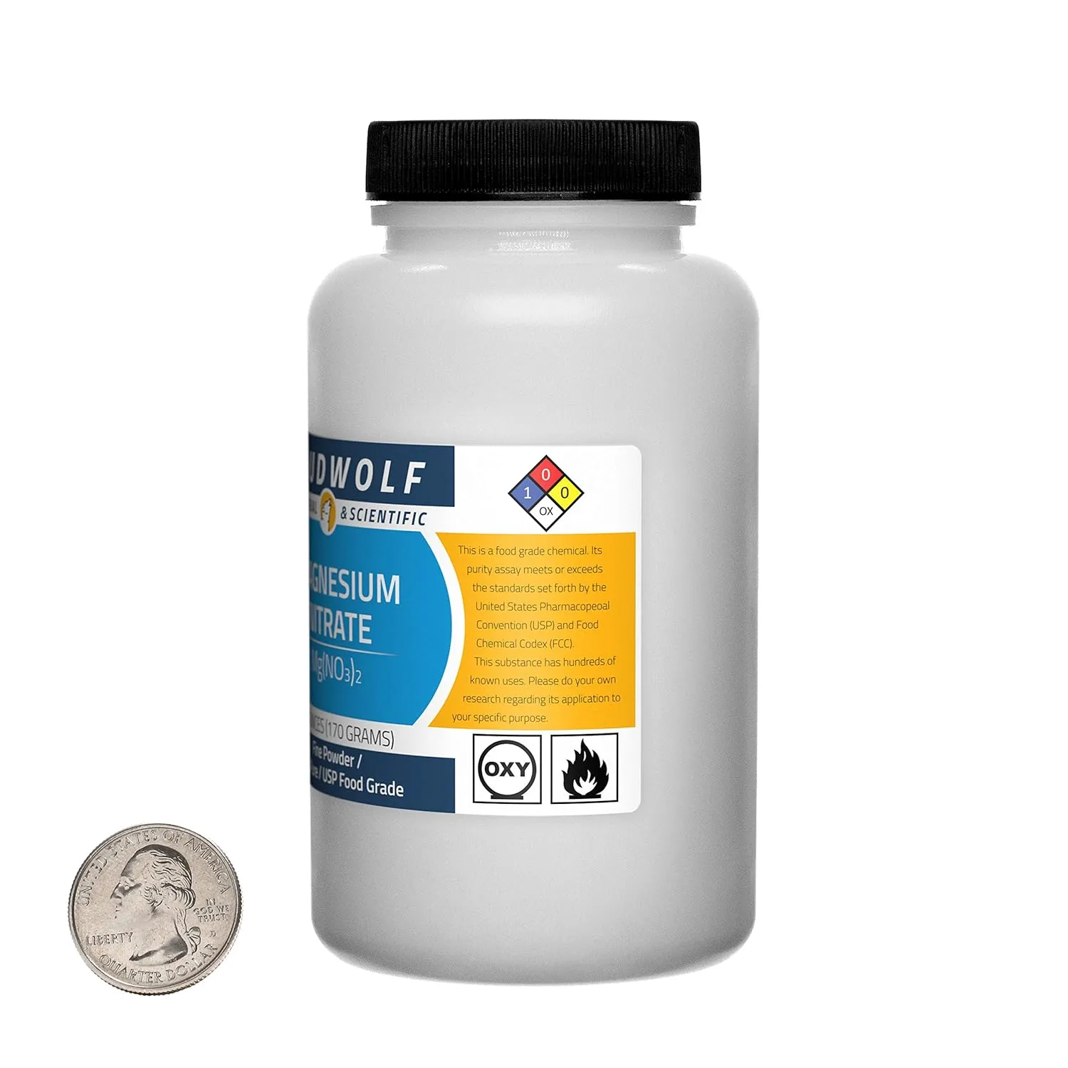 Magnesium Nitrate / 6 Ounce Bottle / 99% Pure USP Food Grade/Fine Powder