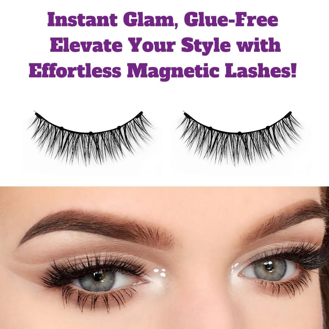 Magnetic Eyelash Kit - Natural Look, No Glue or Eyeliner Needed - Reusable Magnetic Lashes with Applicator