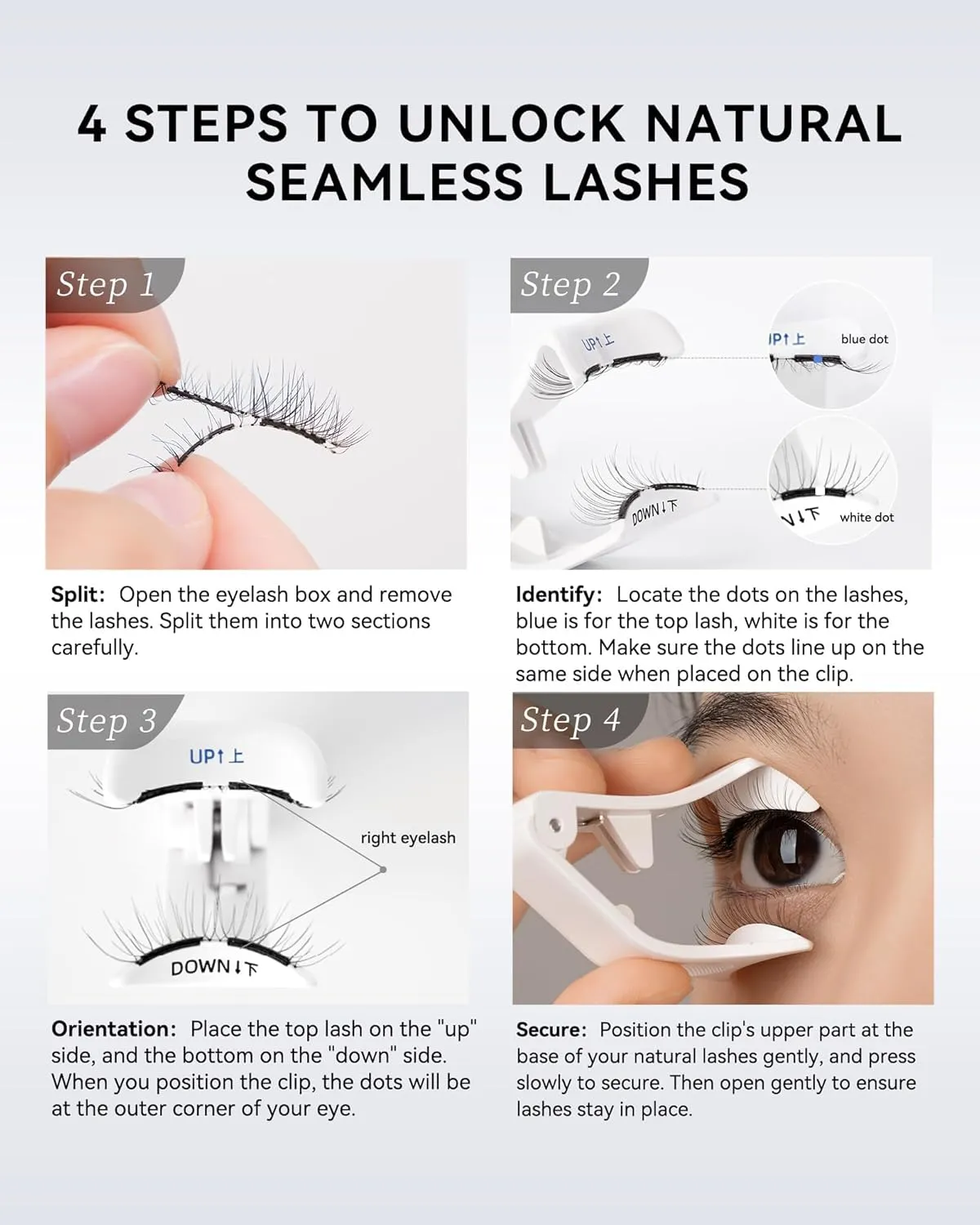 Magnetic Eyelashes with Applicator Kit, No.1 Silky Black II, Reusable Magnetic Lashes without Eyeliner, Glue-free False Lashes, Waterproof, Lightweight, Suit for Natural Makeup