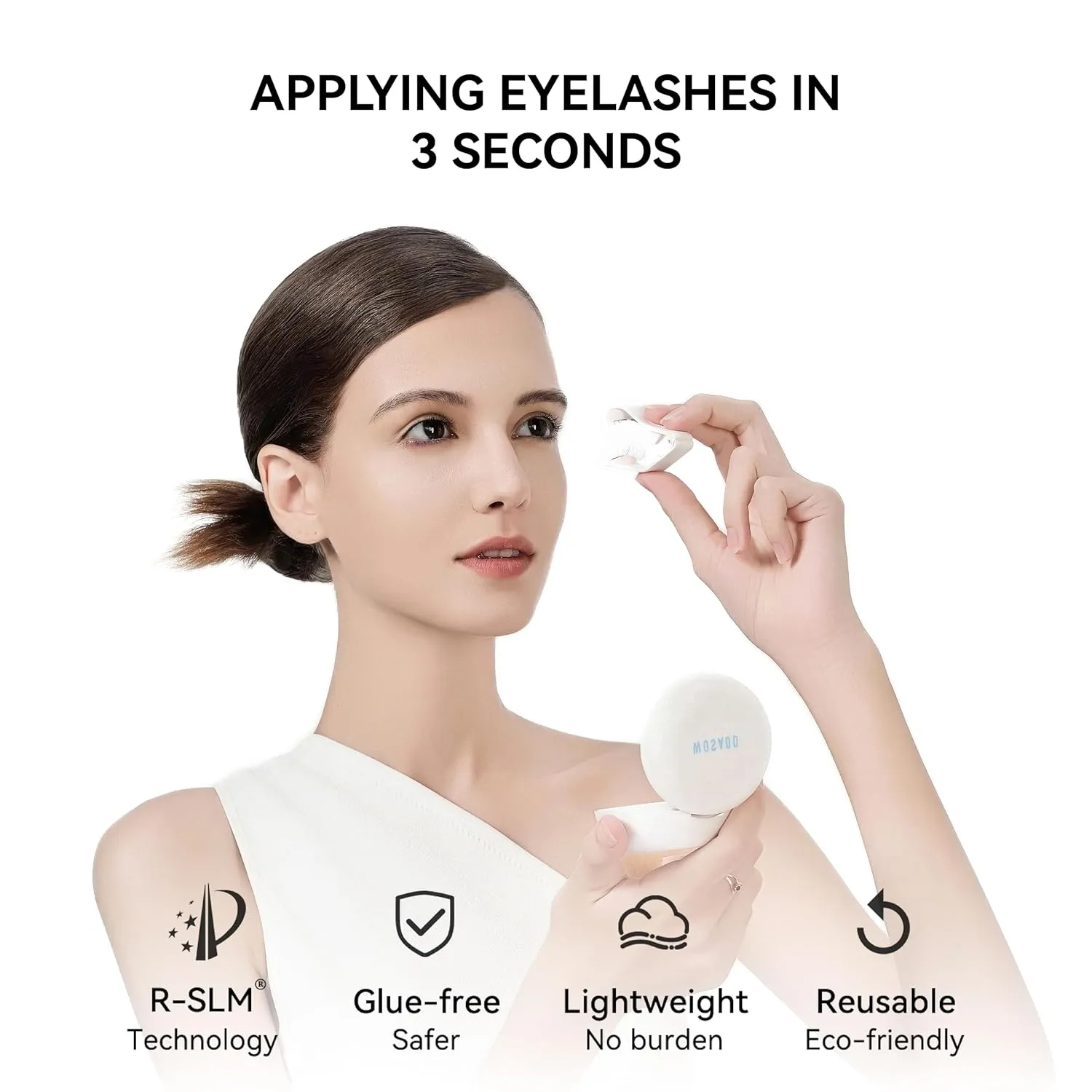Magnetic Eyelashes with Applicator Kit, No.17 Ice Black, Reusable Magnetic Lashes without Eyeliner, Glue-free False Lashes, Waterproof, Lightweight, Suit for Heavy Makeup