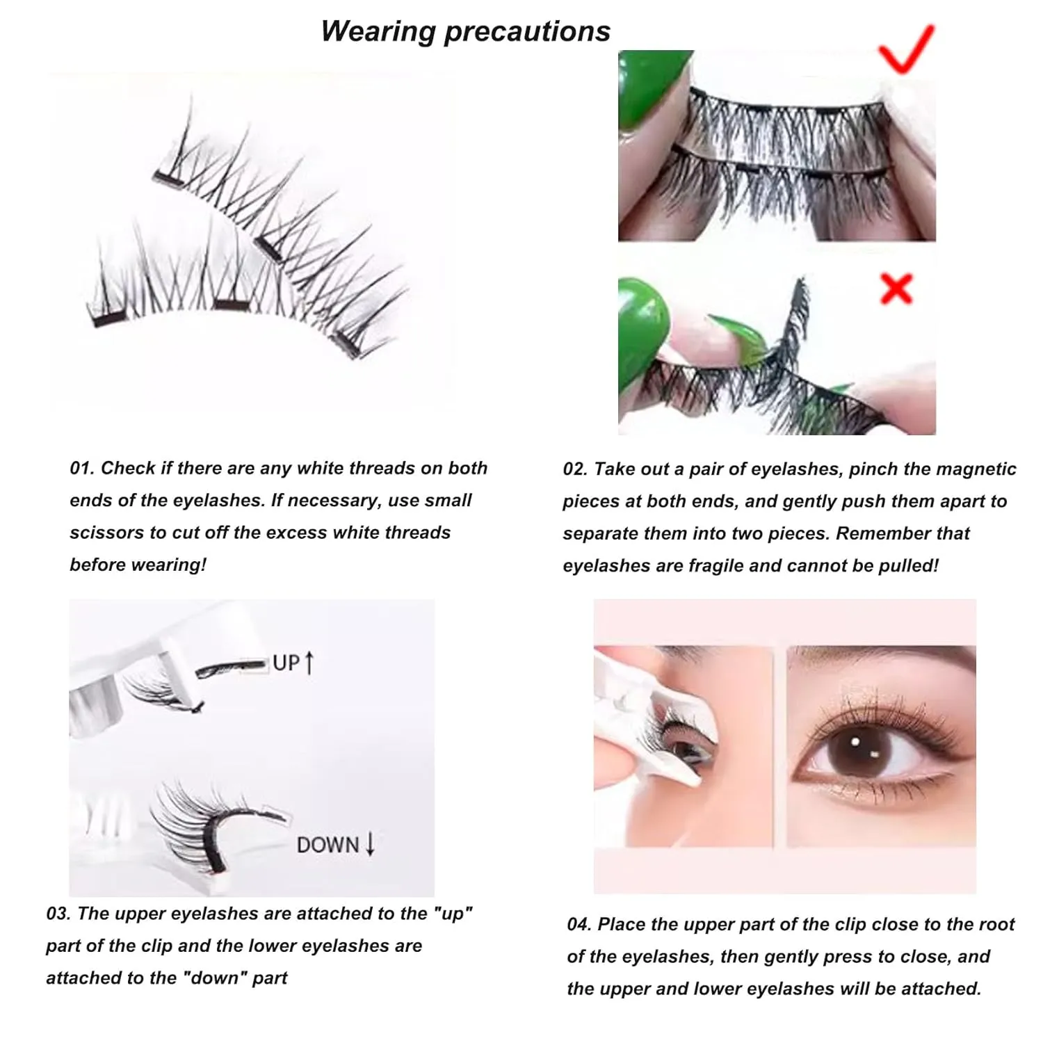 Magnetic Eyelashes with Applicator,Co Magnetic Eyelashes, Magnetic Eye Lashes, False Eye Lashes (Fuller)