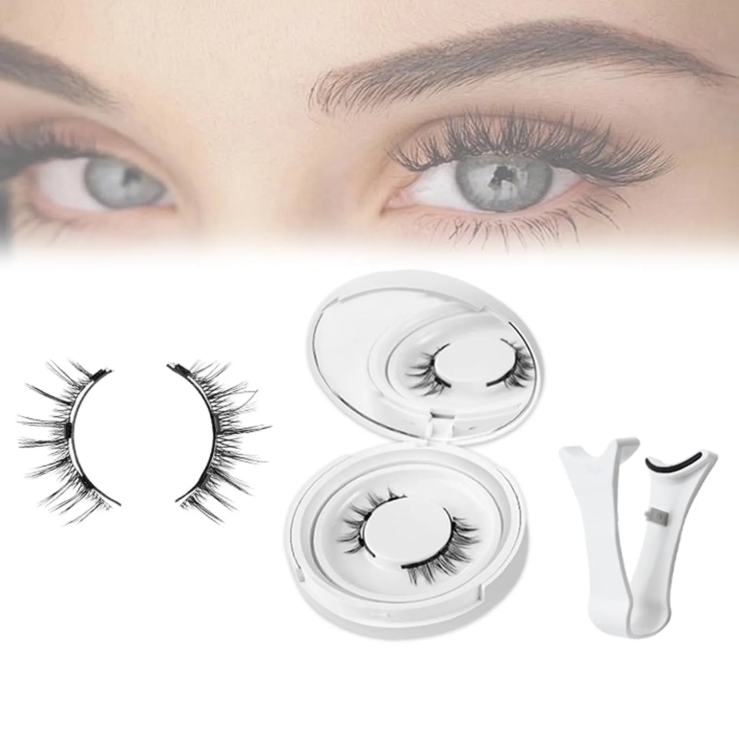 Magnetic Lashes, Magnetic Lashes with Applicator, Reusable Magnetics Eyelashes, Eyelashes Natural Look (Medium)