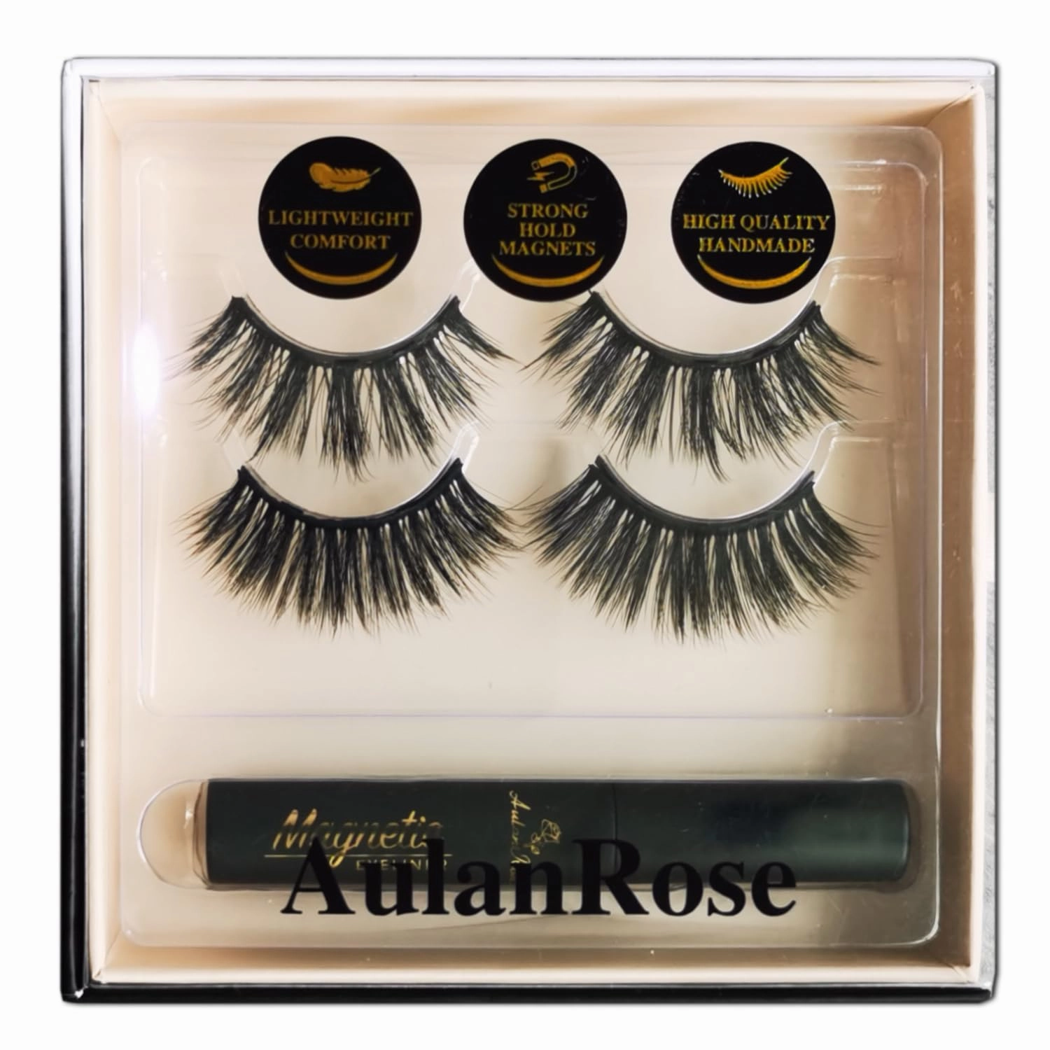 Magnetic Eyelashes/3D Layered Full Volume Charming Cat Eye Magnetic Lashes with Eyeliner/Faux Mink Lashes /60 Wears/Cruelty-Free & Vegan