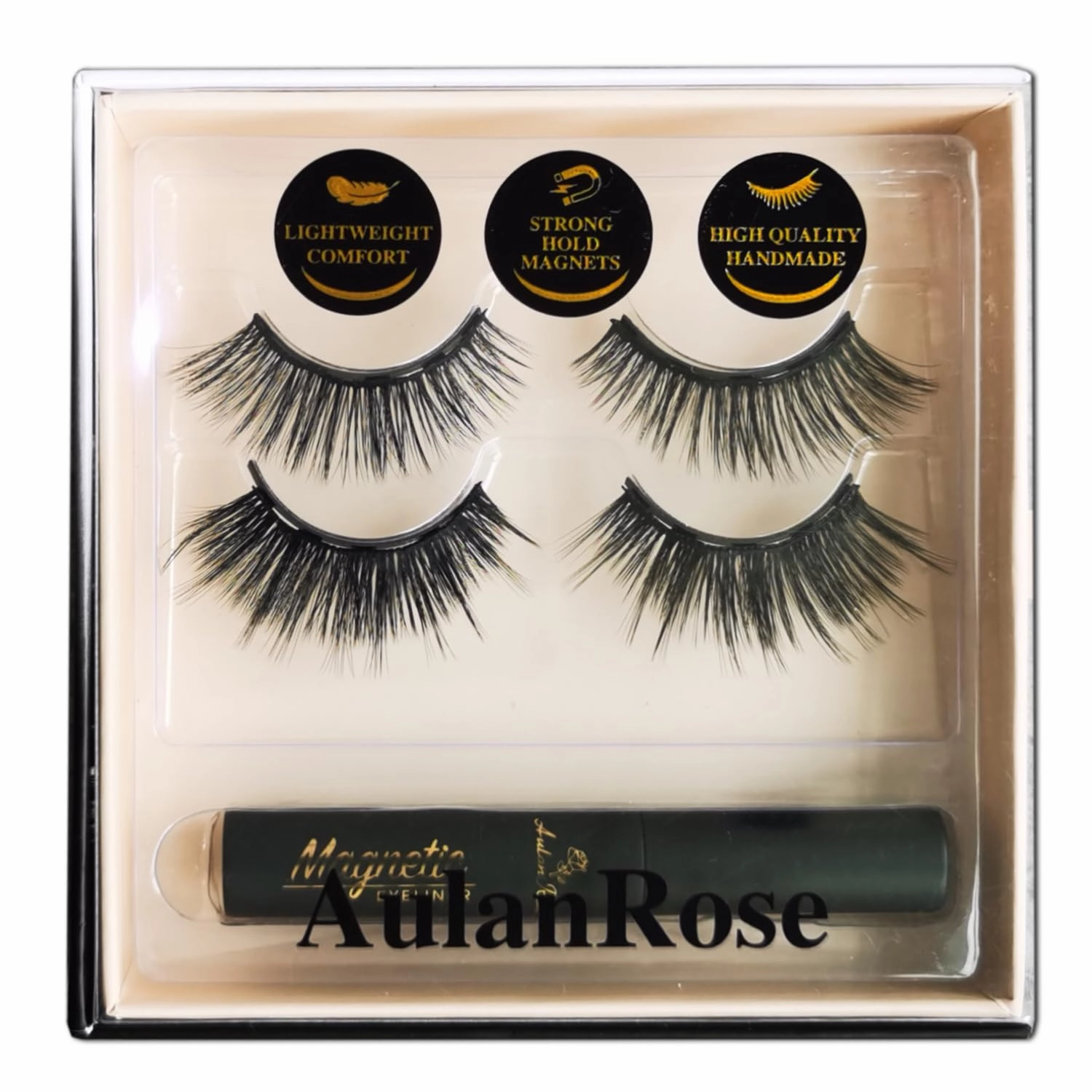 Magnetic Eyelashes - Full Volume Magnetic Lashes with Eyeliner, 60 Wears Reusable Faux Mink Lashes,Cruelty-Free & Vegan,