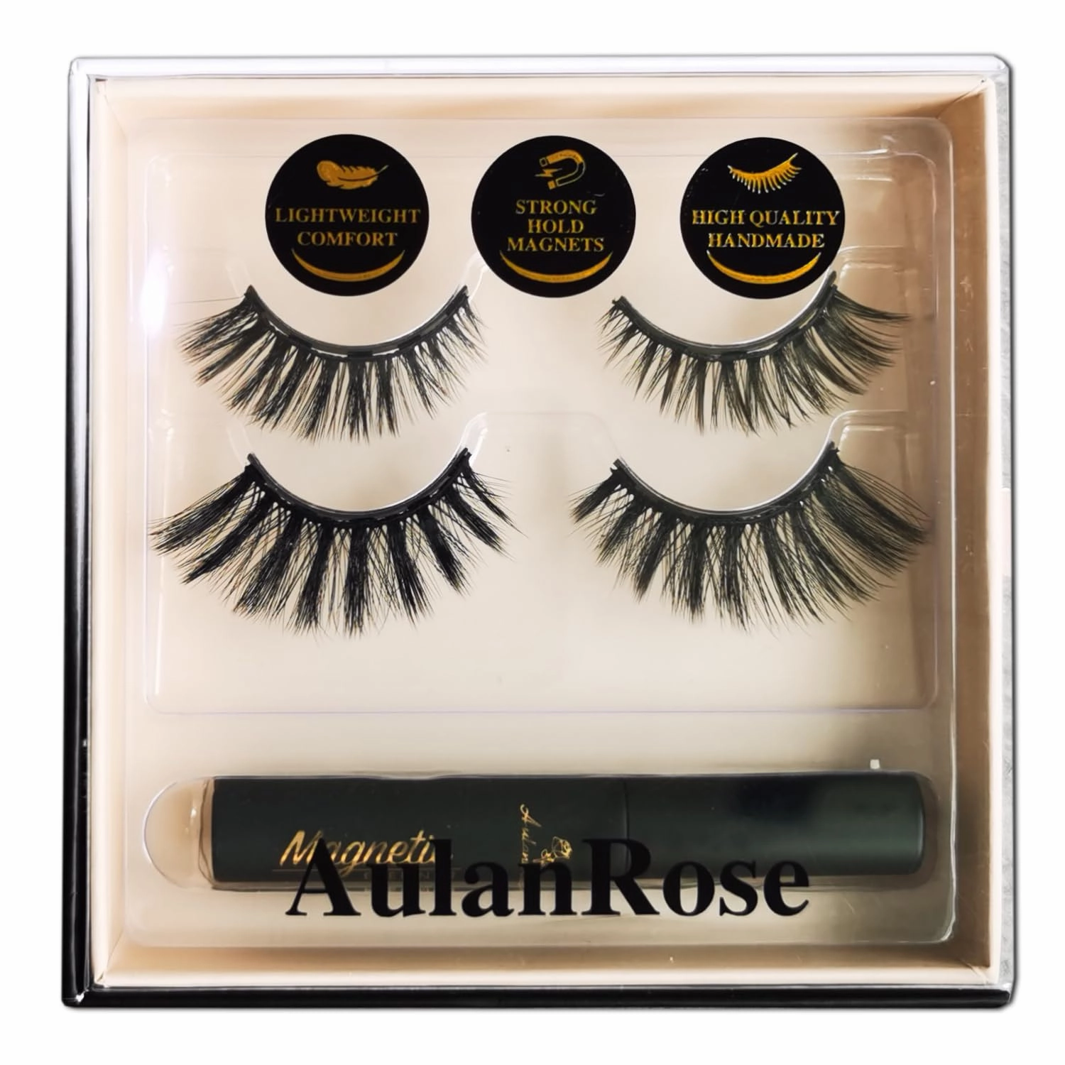 Magnetic Eyelashes Natural Look-Full Volume Magnetic Lashes with Eyeliner/Cruelty-Free & Vegan Faux Mink Lashes /60 Wears