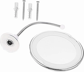 Magnifying LED Makeup Mirror with Suction Cup Bright Natural Light for Bathroom Tabletop Use for Makeup Application and Detailed Grooming