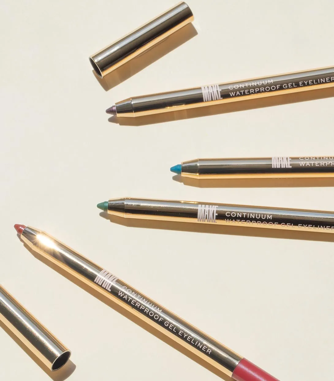 MAKE Beauty Continuum Waterproof Gel Eyeliner Pencil. Creamy, Pigmented Multi-Use, including Waterline with Built-in Sharpener and Blending Brush. Smudge-Proof Makeup. Shade - Eclipse, Black