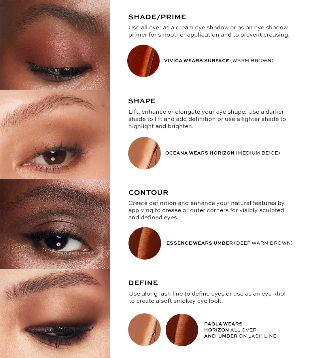 MAKE Beauty Eye Shaping Stylo - Cream Eyeshadow Stick. 4-in-1 Shape, Define, Contour, and Shade Eye Shadow for Versatile Makeup Looks. Long-Lasting Creamy Formula. Shade - Umber