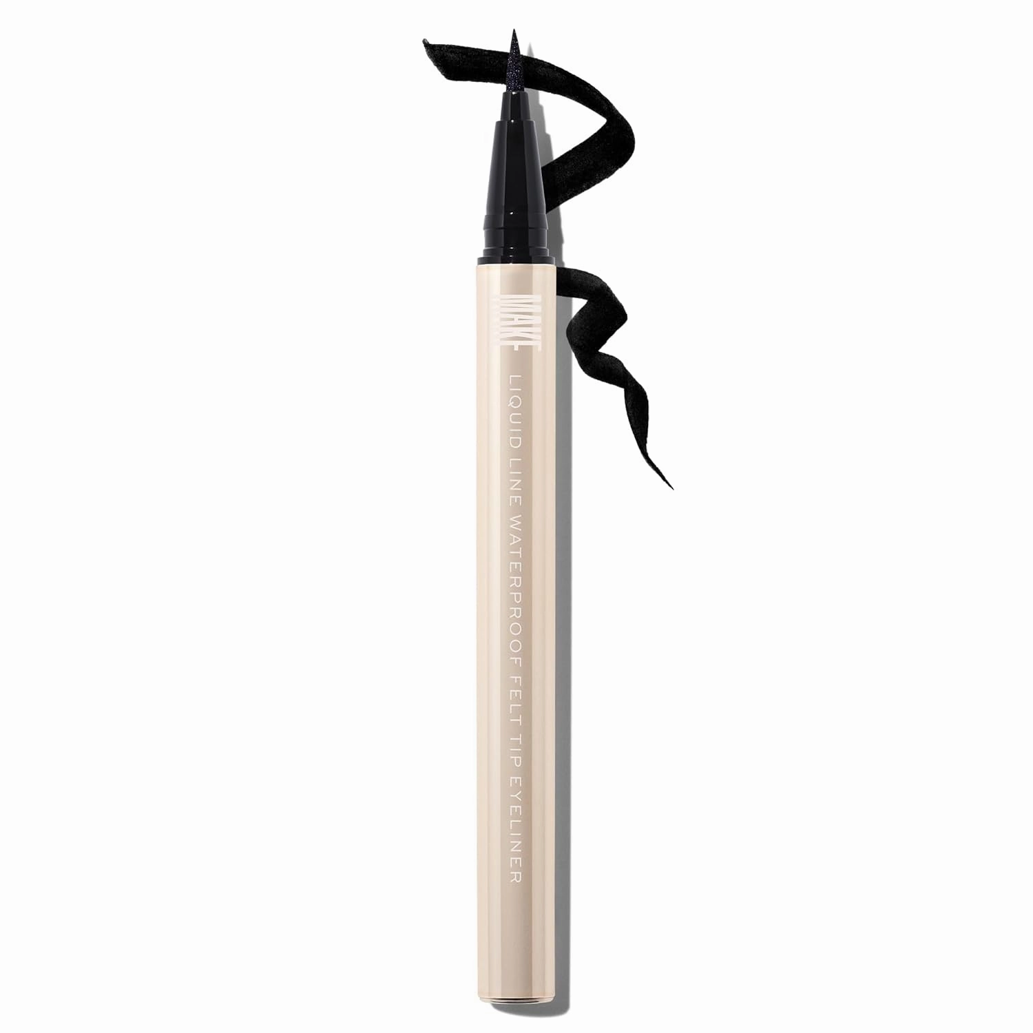 MAKE Beauty Liquid Line Waterproof Liquid Eyeliner Pen. Smudge-Proof Felt Tip for Precise Application of Lines, Wings, and Graphics. Long Lasting Eye Liner - Shade, Onyx. Black Eyeliner