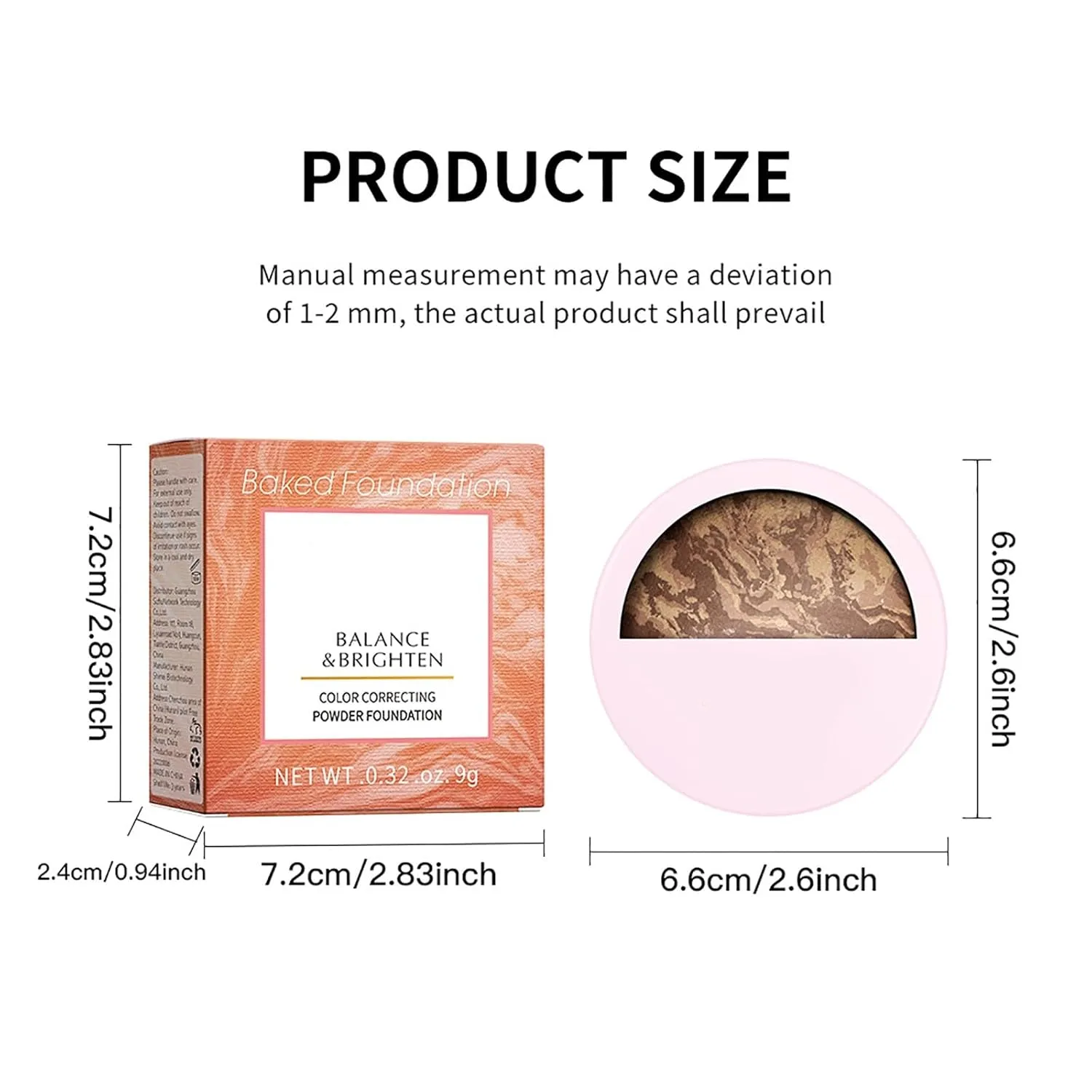 Makeup Base Foundation, Baking Powder Repair Powder Repair With Pearl, Light Buildable Light to Medium Coverage, Demi-Matte Natural Brighten Face Powder Makeup & Setting Powder (4 colour, 0.32oz)