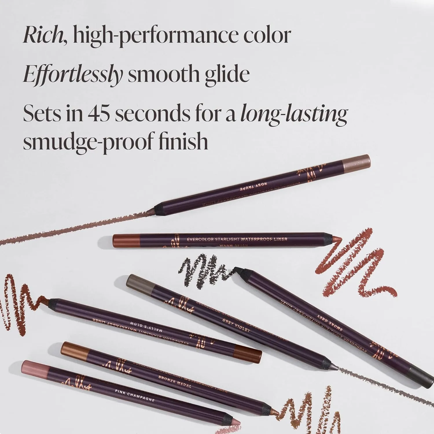 Mally Beauty Evercolor Starlight Waterproof Eyeliner - Midnight Black- Smudge-Proof, Longwear, Creamy Gel - Sharpenable Eyeliner