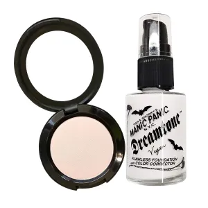 MANIC PANIC Coffin Dust Translucent Setting Powder Bundle with White Liquid Foundation