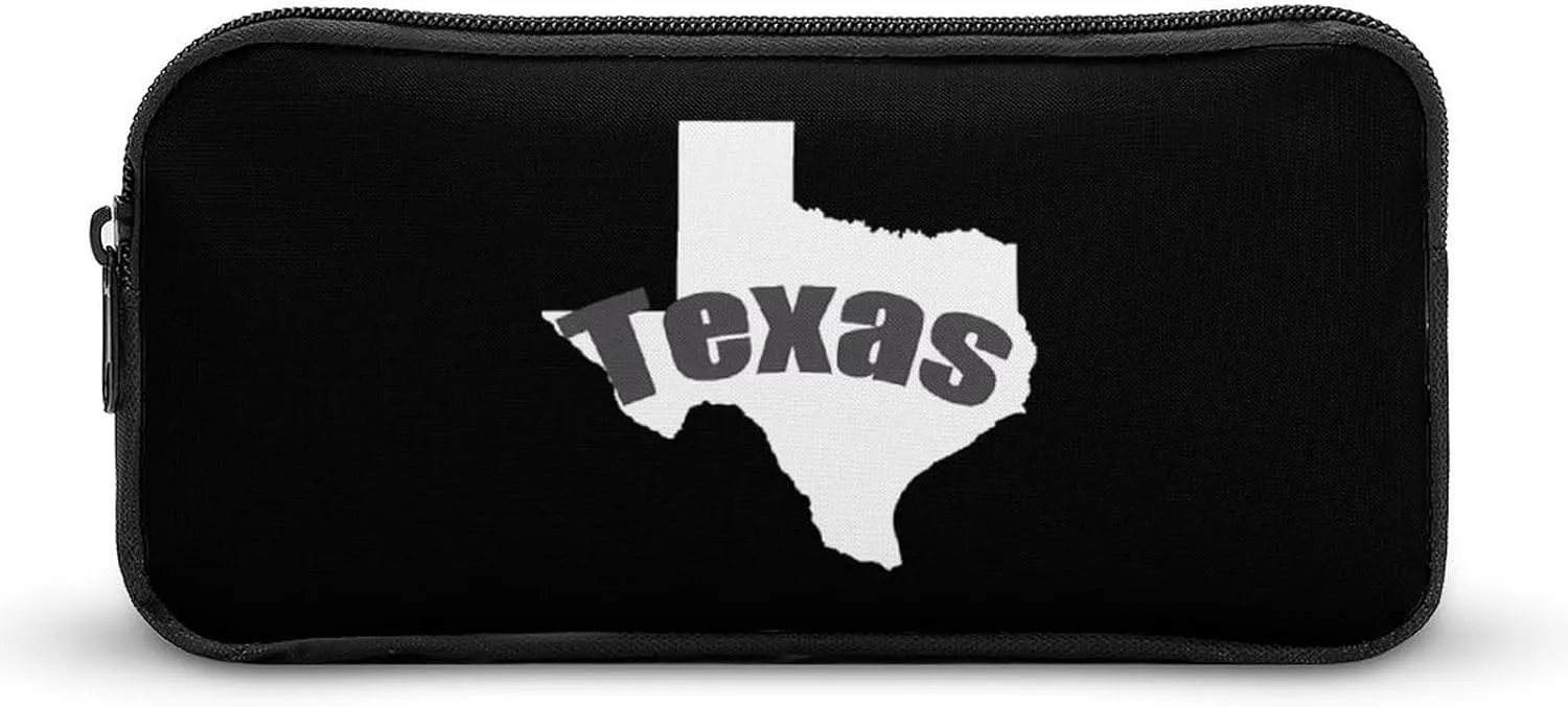 Map of Texas Pencil Case Durable Pencil Bag Large Capacity Storage Pen Pouch