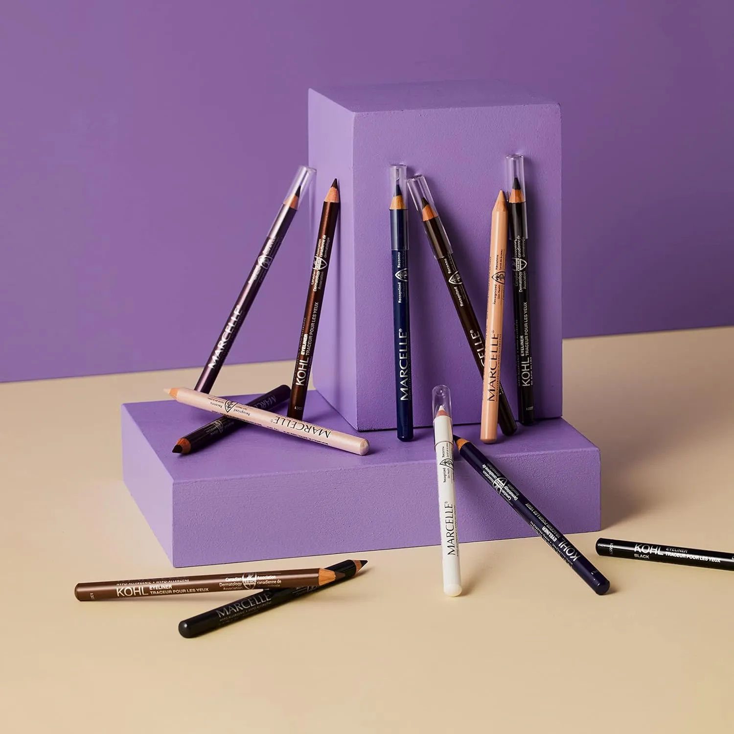 Marcelle Kohl Eyeliner, Black Plum, Eye Pencil, Long-Lasting, Waterproof, Intense Colour, Fragrance-Free, Hypoallergenic, Recognized by CDA, Cruelty-Free, 0.04 Oz.