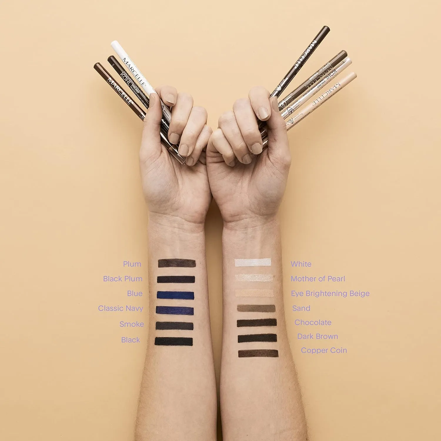 Marcelle Kohl Eyeliner, Black Plum, Eye Pencil, Long-Lasting, Waterproof, Intense Colour, Fragrance-Free, Hypoallergenic, Recognized by CDA, Cruelty-Free, 0.04 Oz.