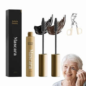 Mascara for Older Women, Kehyla Beauty - Mascara, Volume And Length Waterproof Long Lasting, Eye Lash Enhancer, Makeup Smudge Proof Tubing All Lash Types (Black Brown)
