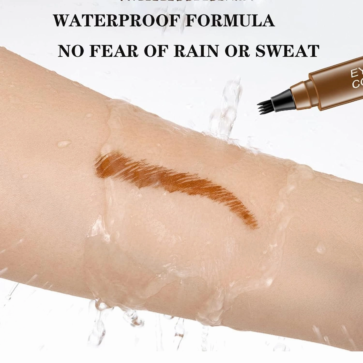 Matezis Eyebrow Pencil, Matezis Eye Pencil, Microblade Eyebrow Pen Waterproof, Microblading EyebrowPen 4 Tipped Precise Brow Pen (Red brown)