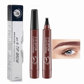 Matezis Eyebrow Pencil, Matezis Eye Pencil, Microblade Eyebrow Pen Waterproof, Microblading EyebrowPen 4 Tipped Precise Brow Pen (Red brown)
