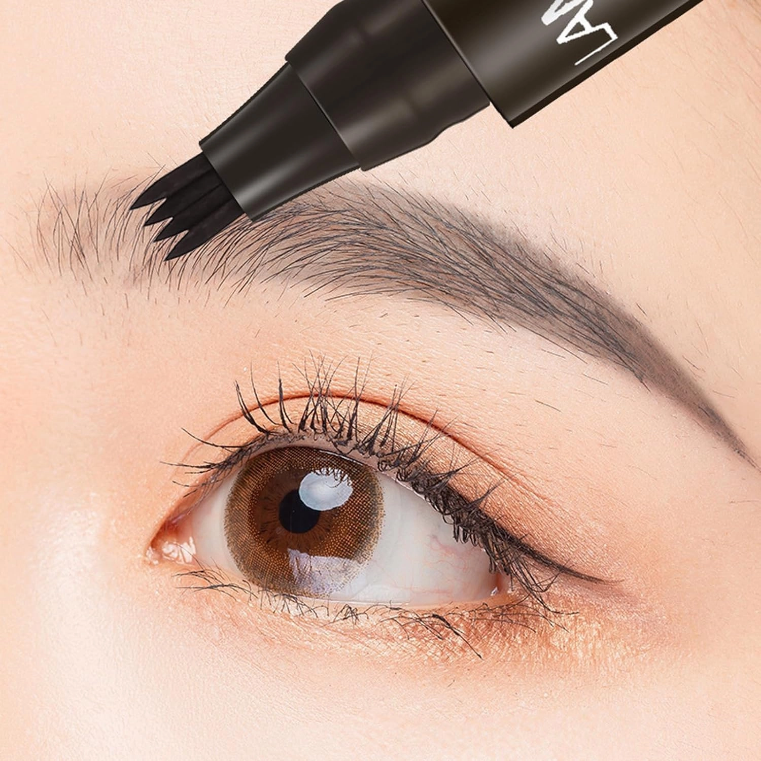 Matezis Eyebrow Pencil, Matezis Eye Pencil, Microblade Eyebrow Pen Waterproof, Microblading EyebrowPen 4 Tipped Precise Brow Pen (Red brown)