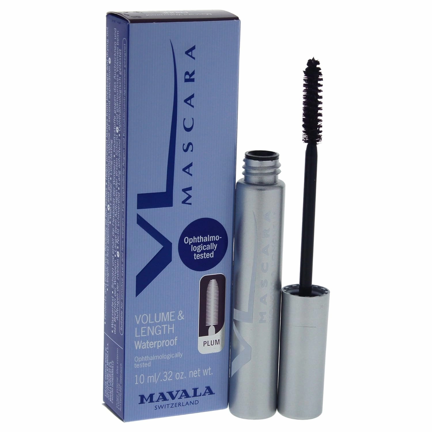 Mavala Mascara Volume & Length Waterproof, Plum, 0.32 Ounce