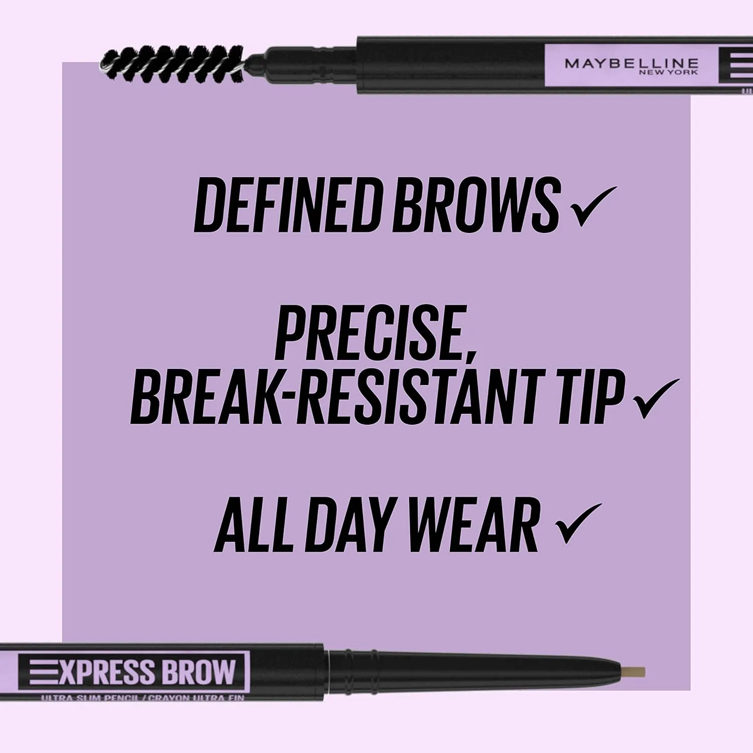 Maybelline Brow Ultra Slim Defining Brow Pencil   Brow Fast Sculpt Brow Gel Makeup Bundle, Includes 1 Blonde Eyebrow Pencil and 1 Clear Eyebrow Gel