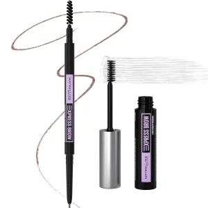 Maybelline Brow Ultra Slim Defining Brow Pencil   Brow Fast Sculpt Brow Gel Makeup Bundle, Includes 1 Soft Brown Eyebrow Pencil and 1 Clear Eyebrow Gel
