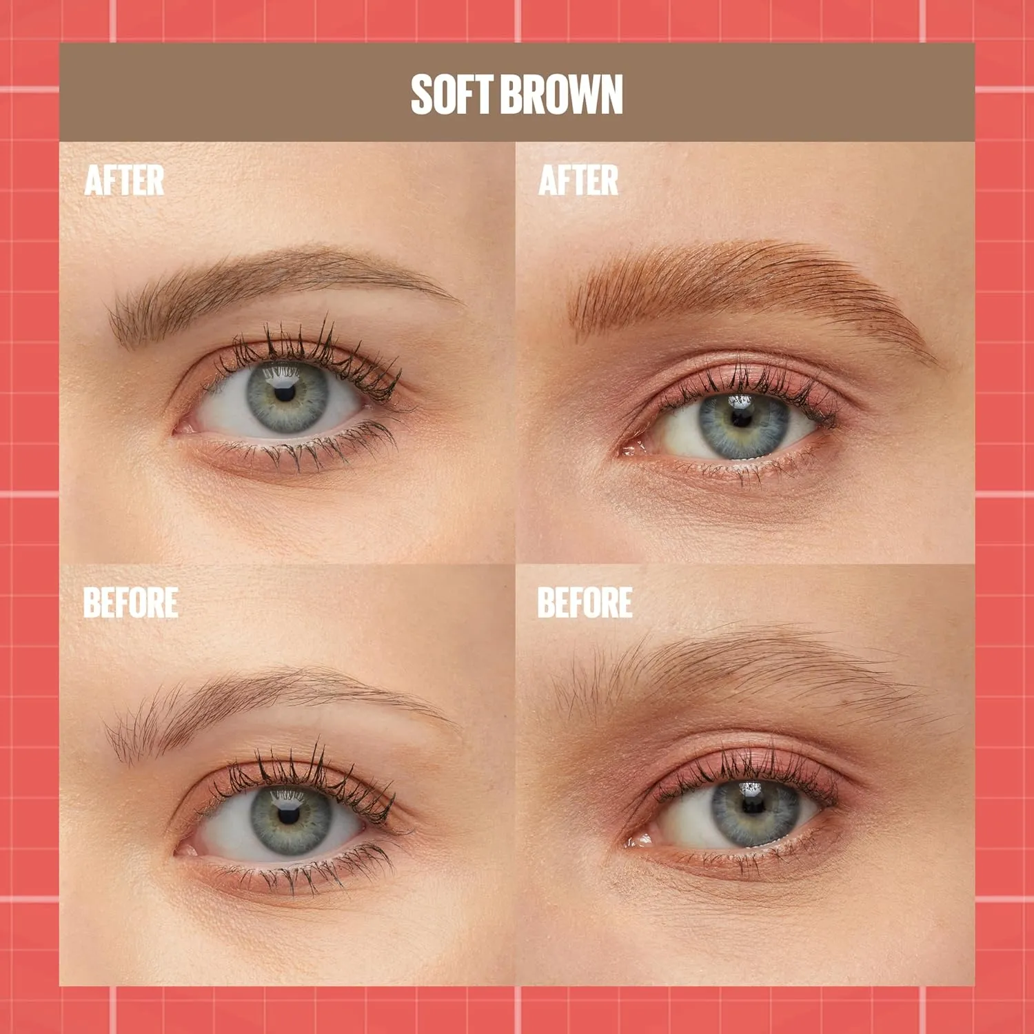 Maybelline Build-A-Brow 2-in-1 Brow Pen and Sealing Eyebrow Gel, Eyebrow Makeup for Real-Looking, Fuller Brows, Soft Brown, 1 Count
