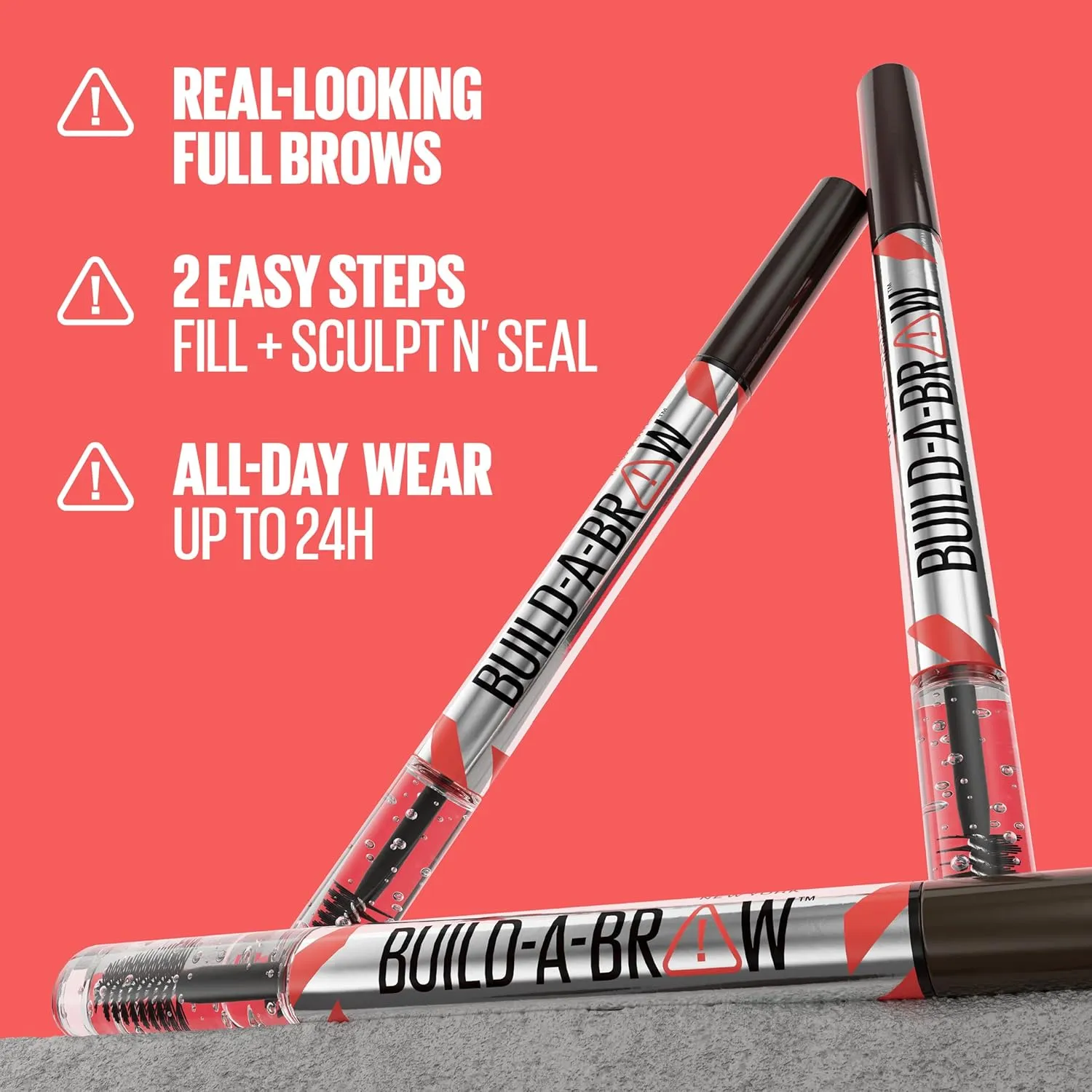 Maybelline Build-A-Brow 2-in-1 Brow Pen and Sealing Eyebrow Gel, Eyebrow Makeup for Real-Looking, Fuller Brows, Soft Brown, 1 Count