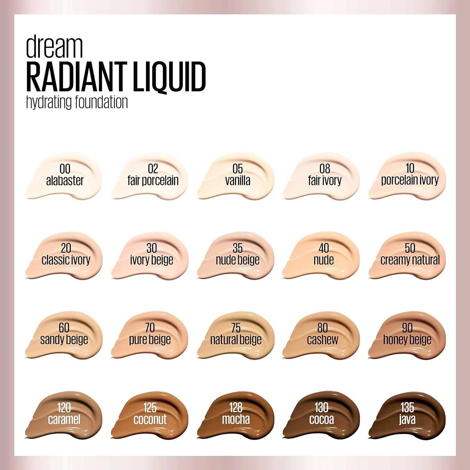Maybelline Dream Radiant Liquid Medium Coverage Hydrating Makeup, Lightweight Liquid Foundation, Ivory Beige, 1 Count
