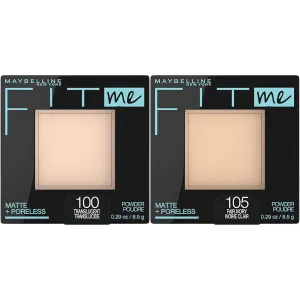 Maybelline Fit Me Matte   Poreless Pressed Face Powder Makeup & Setting Powder, Translucent & Fair Ivory, 1 Count Each