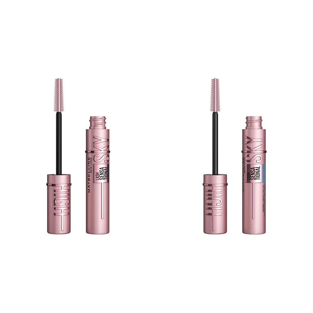 Maybelline Lash Sensational Sky High Mascara Bundle with 1 Count Very Black and 1 Count Brownish Black