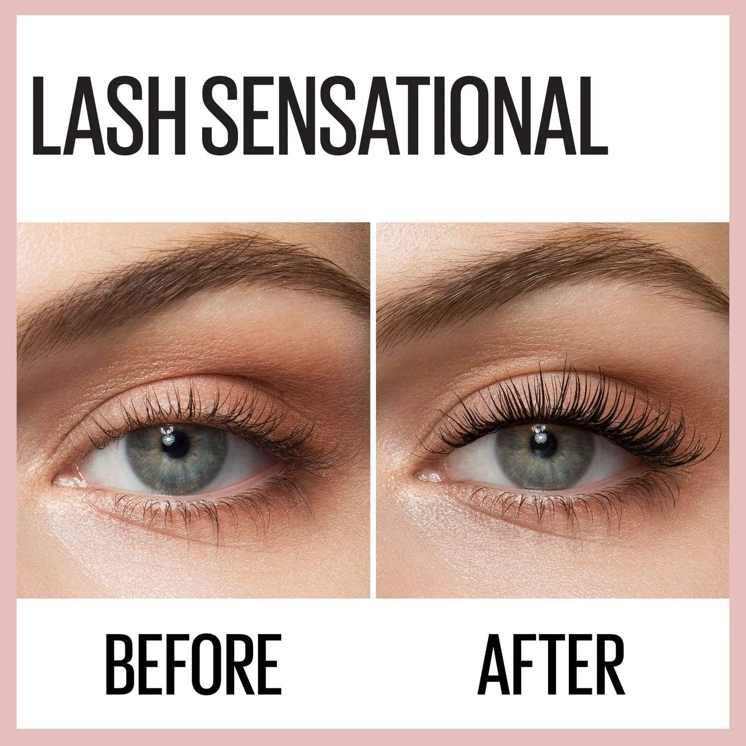 Maybelline Lash Sensational Washable Mascara, Lengthening and Volumizing for a Full Fan Effect, Very Black, 1 Count (Pack of 2)
