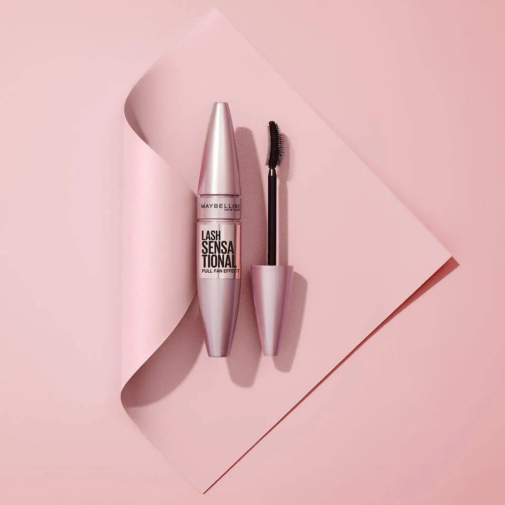 Maybelline Lash Sensational Washable Mascara, Lengthening and Volumizing for a Full Fan Effect, Very Black, 1 Count (Pack of 2)