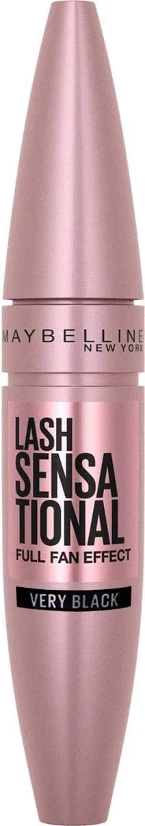 Maybelline Lash Sensational Washable Mascara, Lengthening and Volumizing for a Full Fan Effect, Very Black, 1 Count (Pack of 2)