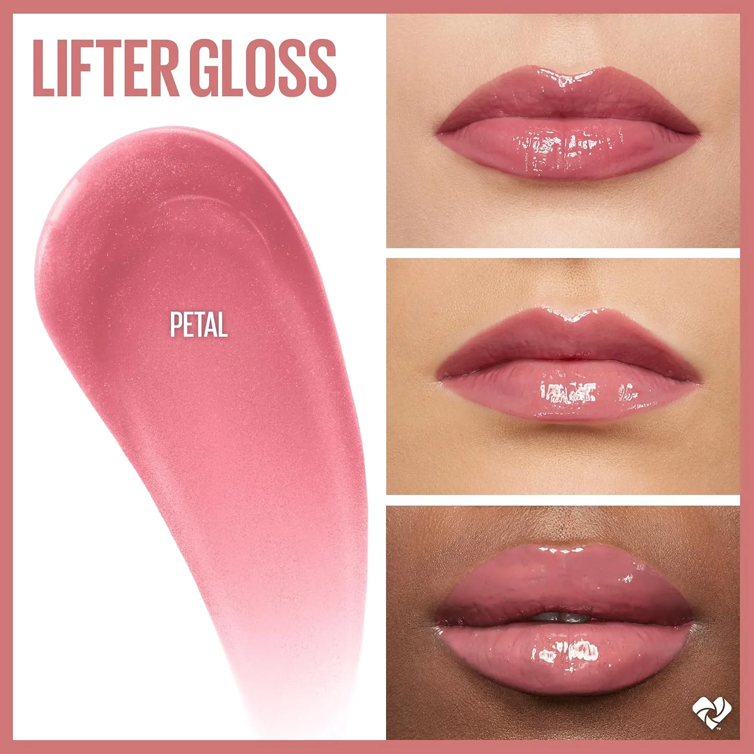Maybelline Lifter Gloss with Hyaluronic Acid Makeup Bundle, Lip Gloss Set Includes 1 Nude Lip Gloss in Petal and 1 Pink Lip Gloss in Stone