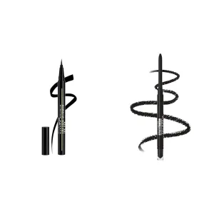 MAYBELLINE Tattoo Studio Ink Pen Eyeliner and Mechanical Gel Eyeliner Pencil Makeup, Jet Black and Smokey Black, 1 Count Each
