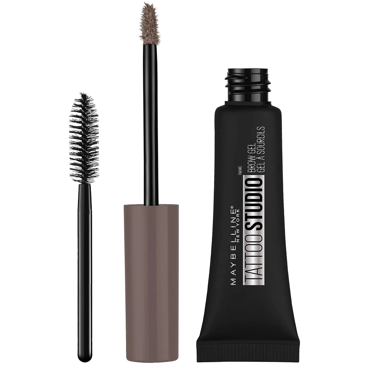 Maybelline TattooStudio Waterproof Eyebrow Gel Makeup, Medium Brown, 1 Count