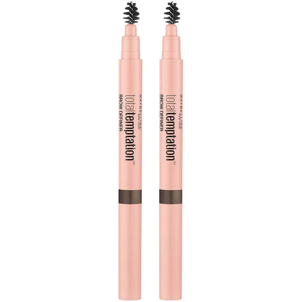 Maybelline Total Temptation Eyebrow Definer Pencil, Deep Brown, 2 Count